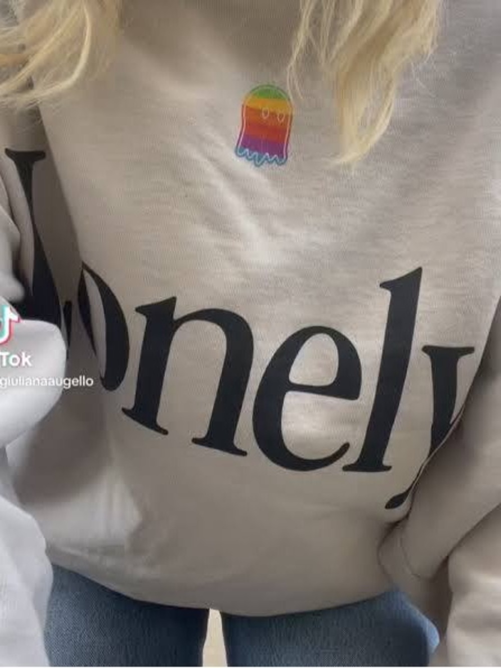 "The Apple" Crewneck Sweatshirt GUC SIZE XL streetwear brand Lonely Ghost.